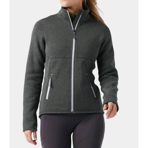 NEW Stio Womens Sweetwater Fleece Jacket XL Abyss Heather Gray Full Zip Knit - Picture 1 of 16
